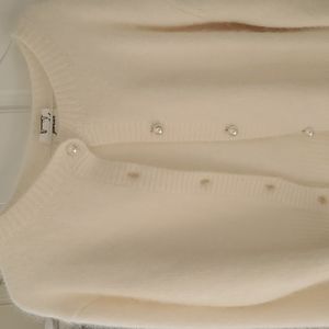 100% angora short cardigan (hand made)